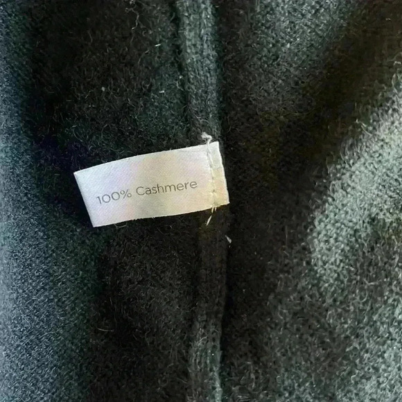 Thirty-Five Kent 100% Cashmere Sweater Mens Large Black V-Neck Pullover Soft - Picture 8 of 8